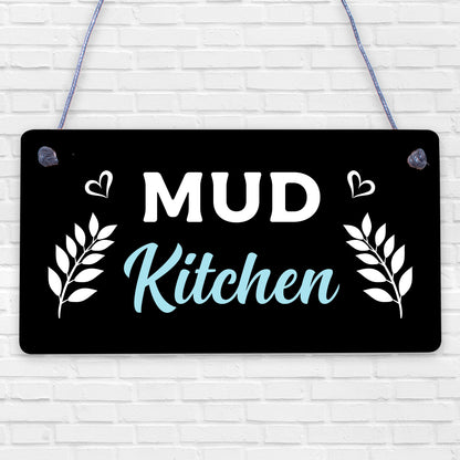 Rustic Mud Kitchen Sign Hanging Garden Playroom House Sign Daughter Son Gift