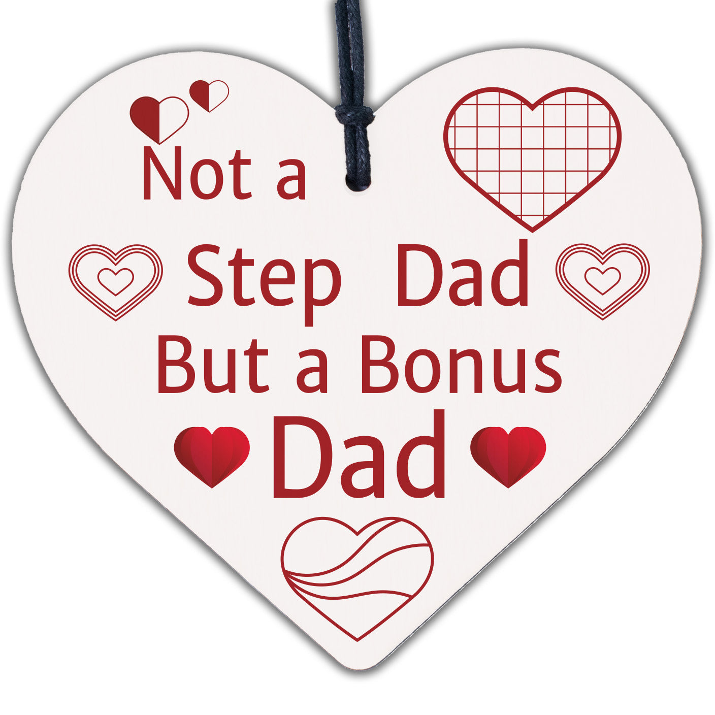 Novelty Gift For Step Dad Fathers Day Gifts For Step Dad Wooden Heart Plaque