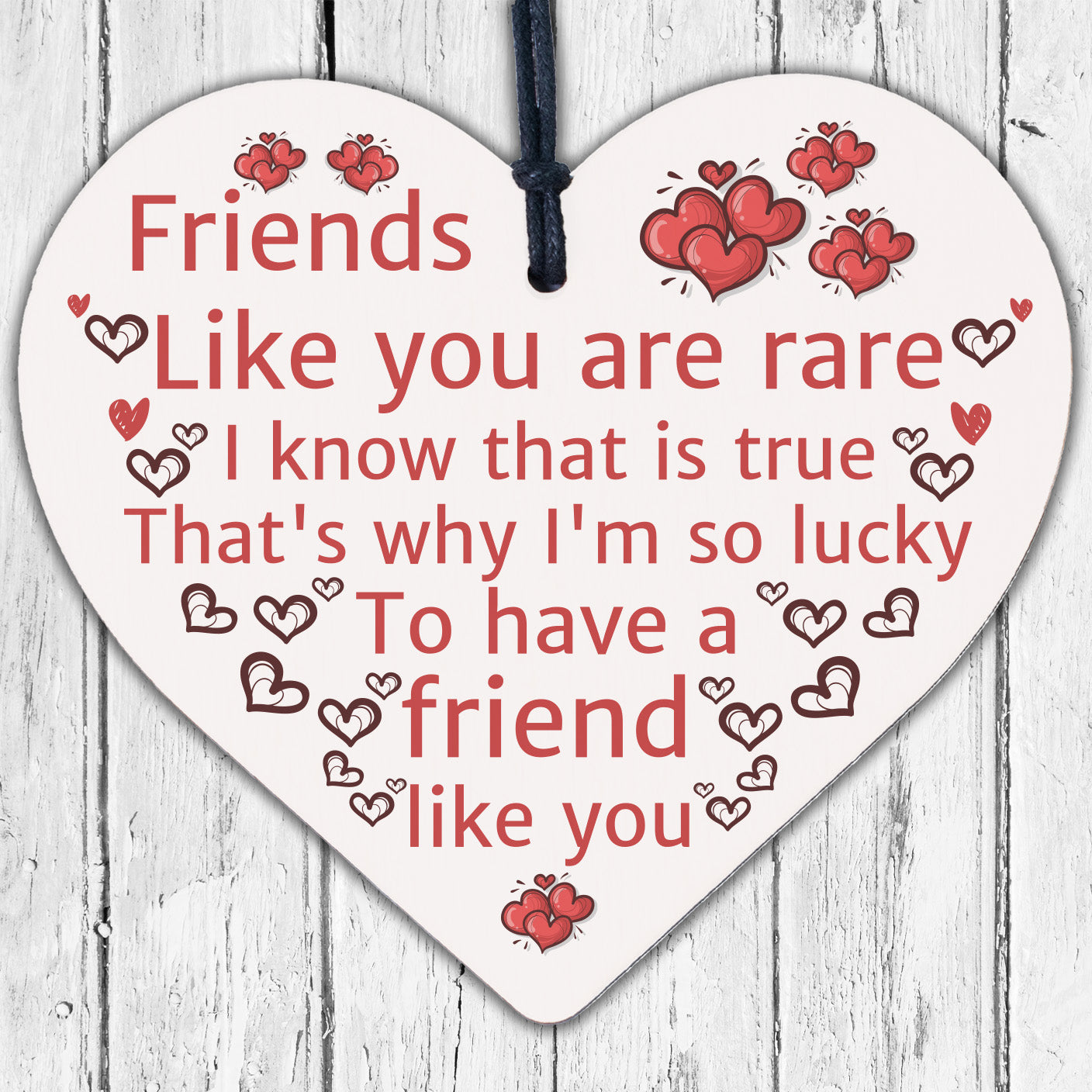 Friends Like You Friendship Thank You Gift Wooden Heart Chic Sign Best Friend