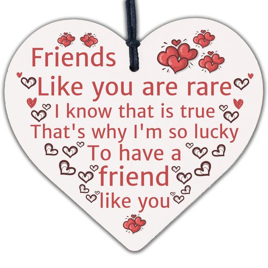 Friends Like You Friendship Thank You Gift Wooden Heart Chic Sign Best Friend