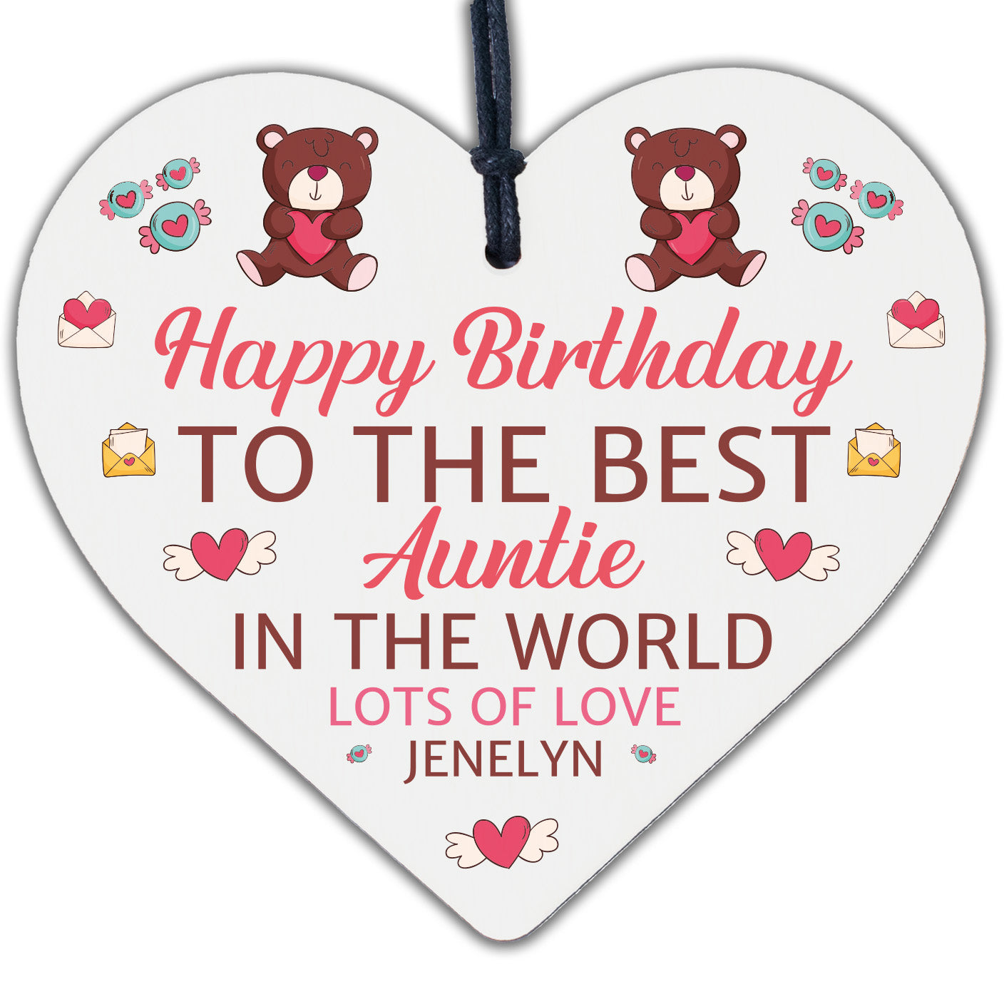 Special Happy Birthday Auntie Gifts Engraved Heart Auntie Love Gift