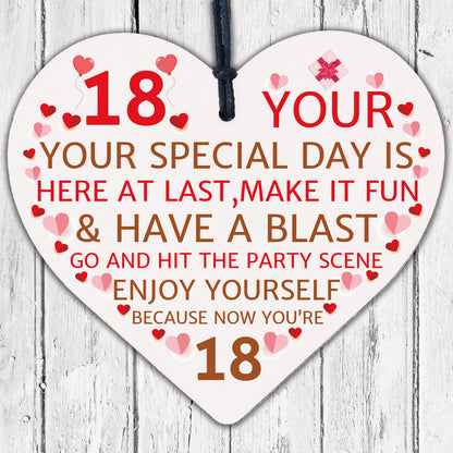 Funny 18th Birthday Gifts Novelty Wooden Hearts Gift For Daughter Son Friend