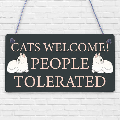 Funny Cat Gift Welcome Sign For Cat Lovers Women Home Decor Animal Pet Gift