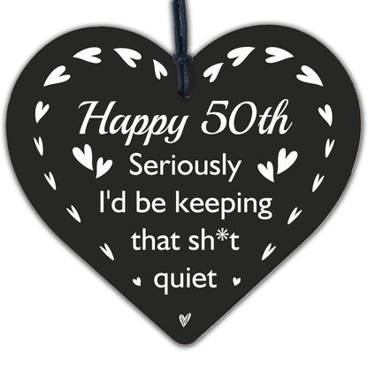 FUNNY 50th Birthday Gifts For Men Women Mum Dad Brother Sister Grandad Heart