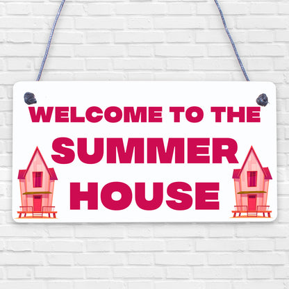 Summer House Home Decor Hanging Plaque Wooden Garden Sign Gift For Women