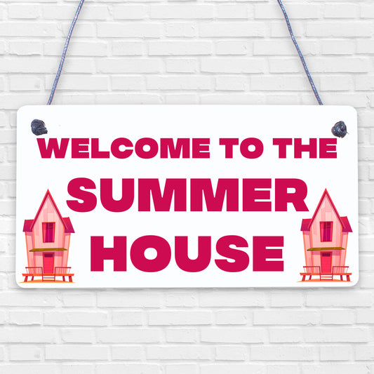 Summer House Home Decor Hanging Plaque Wooden Garden Sign Gift For Women