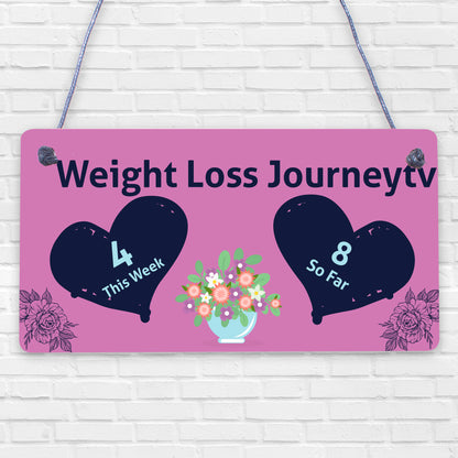 Weight Loss Tracker Chalkboard Journey Gift Hanging Plaque Slimming World Sign