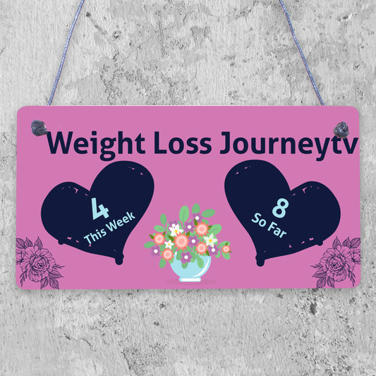 Weight Loss Tracker Chalkboard Journey Gift Hanging Plaque Slimming World Sign