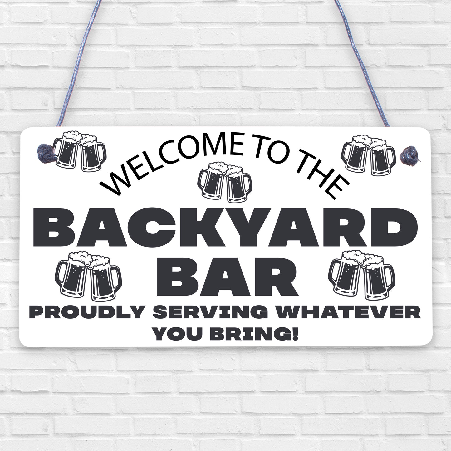 Welcome Backyard Bar Sign Hanging Home Bar Sign Garden Plaque Alcohol Gift