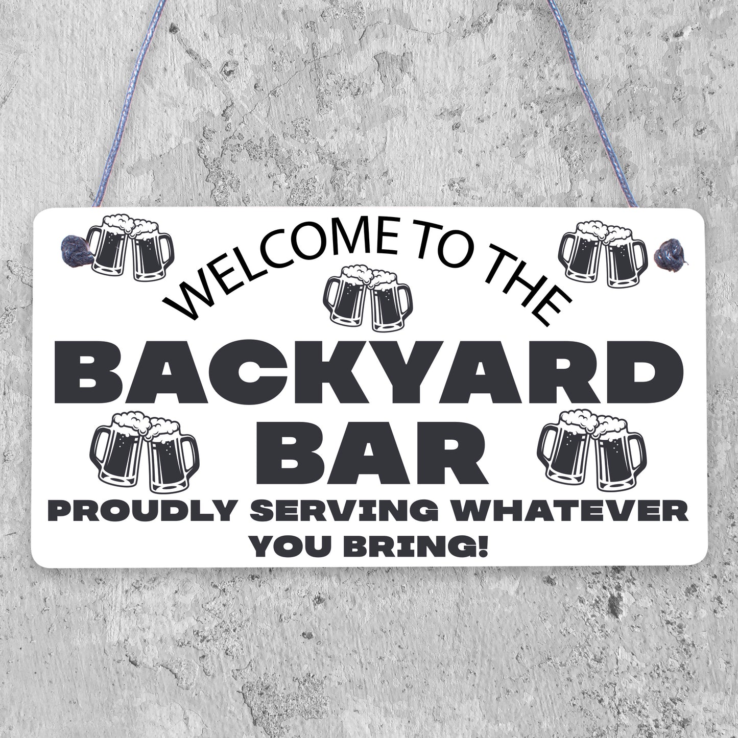 Welcome Backyard Bar Sign Hanging Home Bar Sign Garden Plaque Alcohol Gift