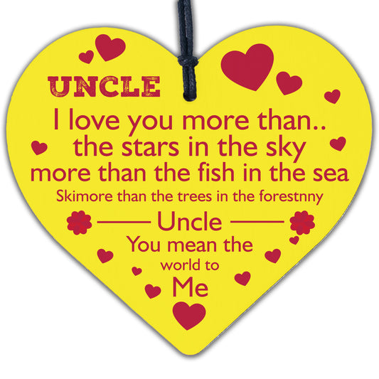 Uncle Birthday Gifts Wooden Heart Plaque Uncle Birthday Card Thank You Gifts