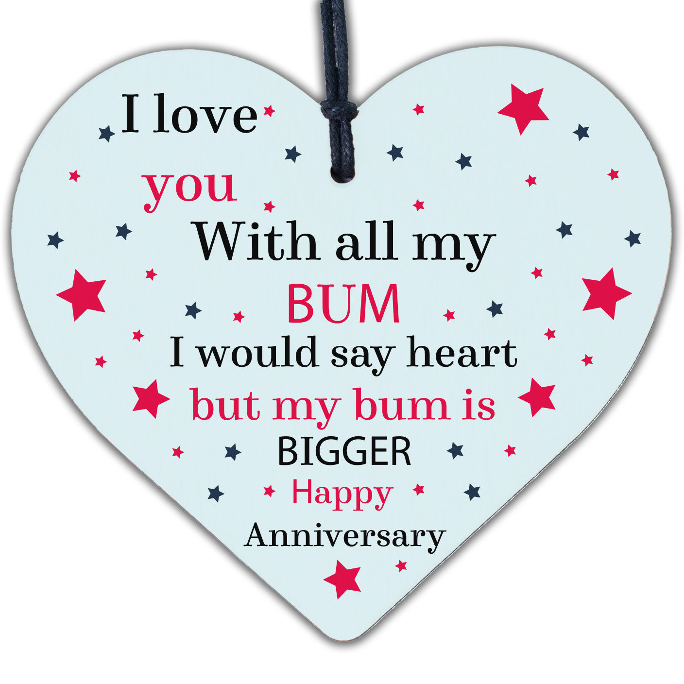 Funny Anniversary Birthday Gift For Husband Wife Boyfriend Girlfriend Wood Heart