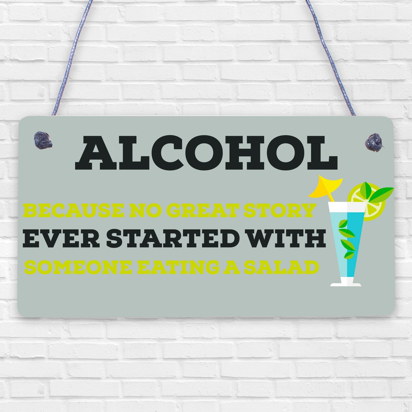 Funny Alcohol Gift Hanging Home Bar Pub Garden Sign Gin Beer Gift