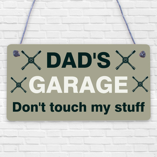 Dads Garage Sign Hanging Plaque Funny Gift For Dad Birthday Fathers Day