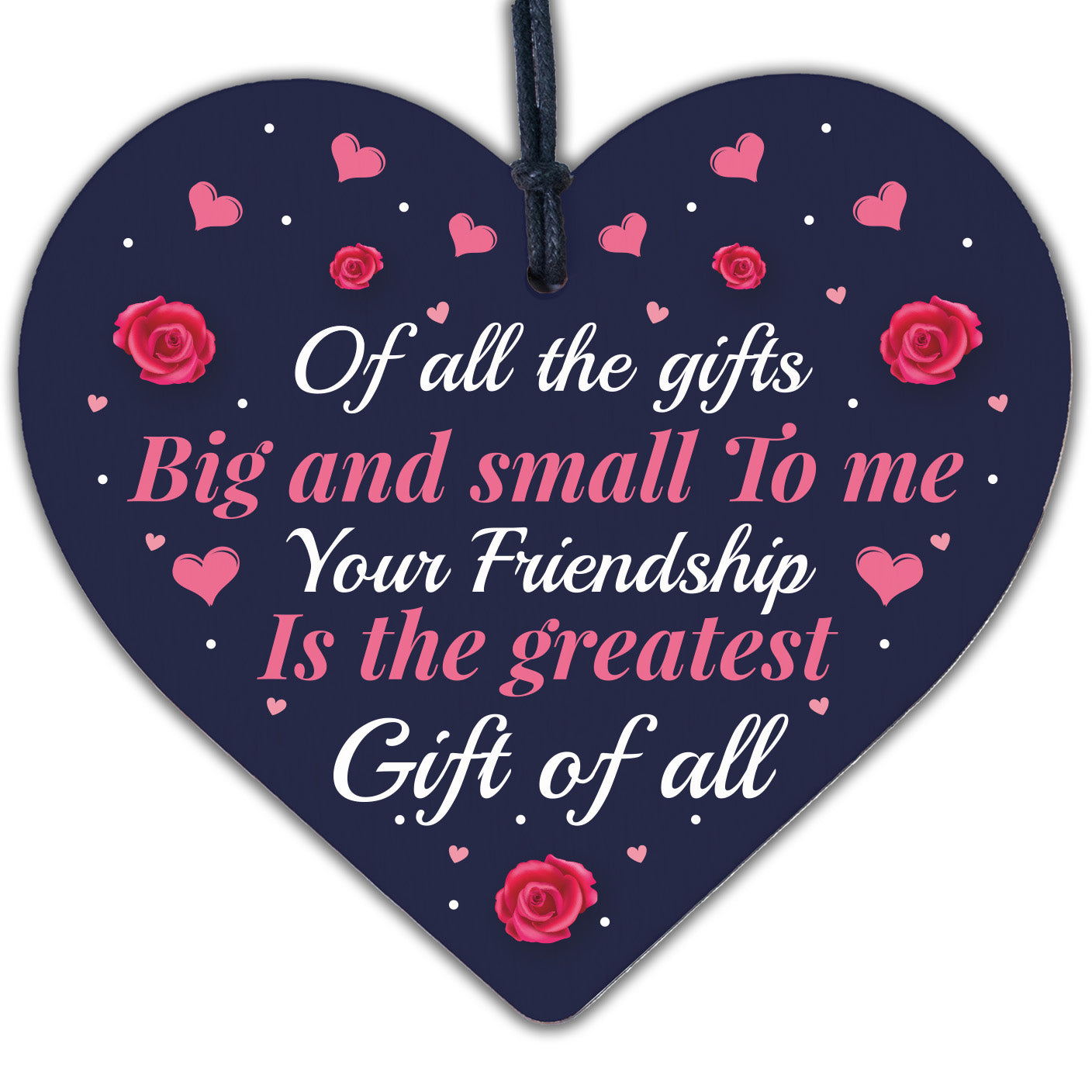 BEST FRIEND Gift Wooden Heart Friendship Plaque Birthday Valentines Gift For Her