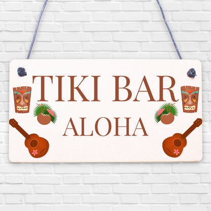 Tiki Bar Aloha Hanging Garden Sign Home Bar Plaque Alcohol Gift Friendship Gift