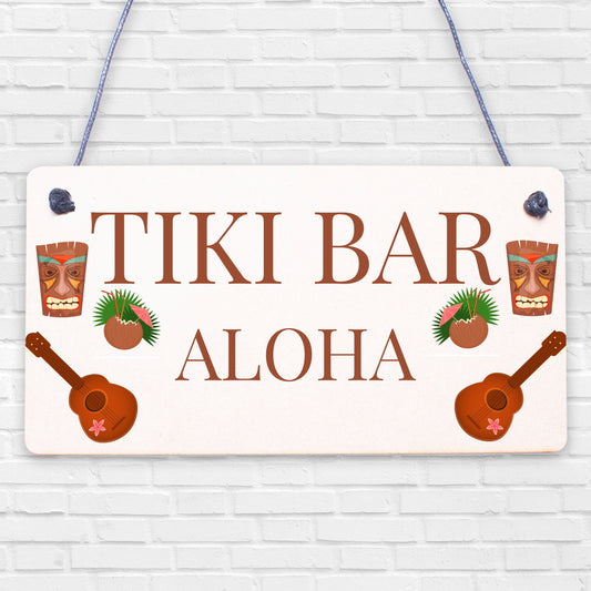 Tiki Bar Aloha Hanging Garden Sign Home Bar Plaque Alcohol Gift Friendship Gift