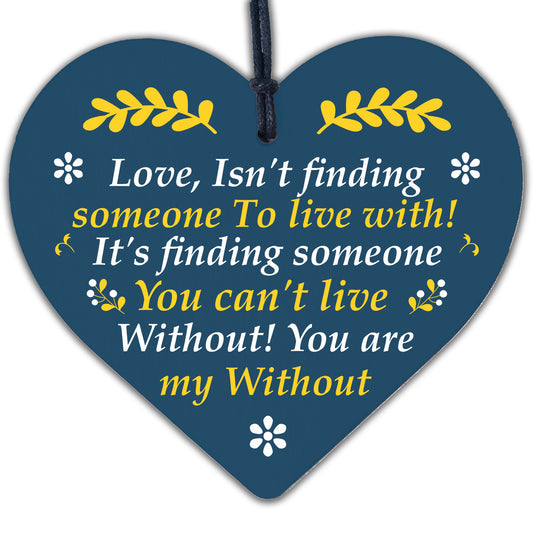 Valentines Anniversary Gift Wooden Heart Relationship Gift Boyfriend Girlfriend