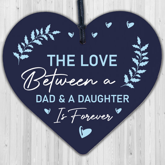 Keyring Father's Day Gift From Daughter Wood Heart Dad And Daughter Gift