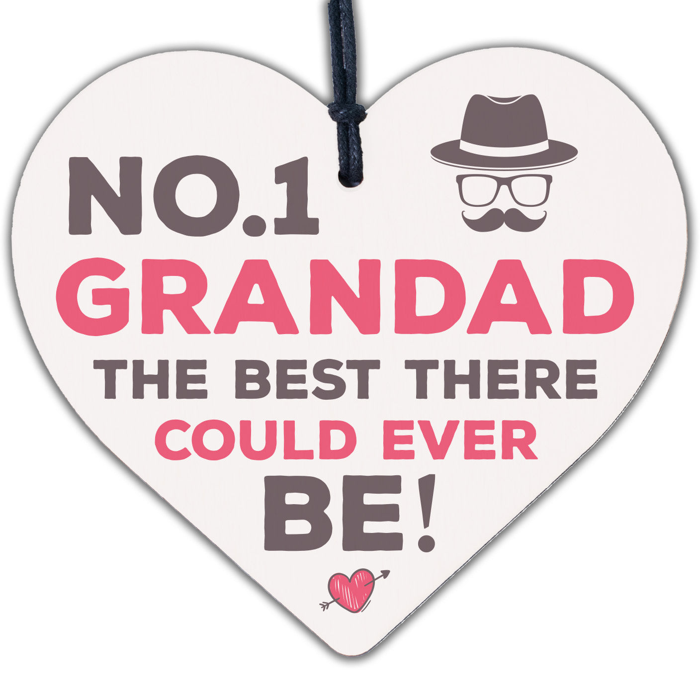 No1 Best Grandad Gifts From Grandchildren Wood Heart Grandpa Men Birthday Gift