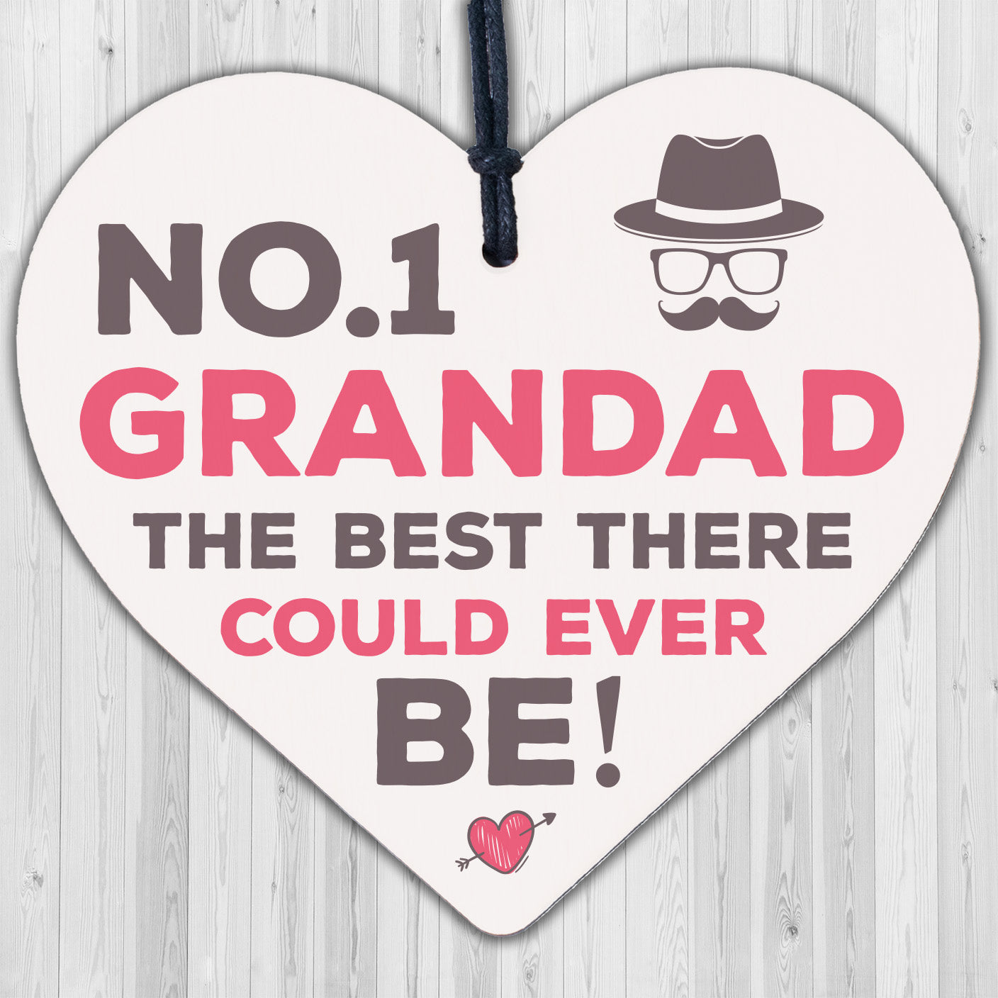 No1 Best Grandad Gifts From Grandchildren Wood Heart Grandpa Men Birthday Gift