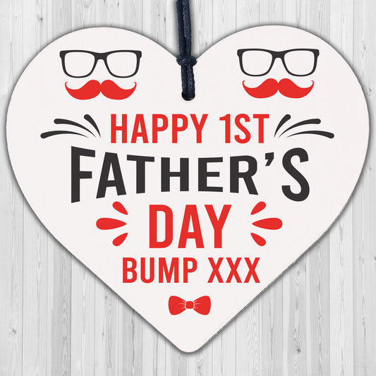 Novelty 1st Fathers Day Gift From Bump Hanging Heart New Daddy Gift Keepsake