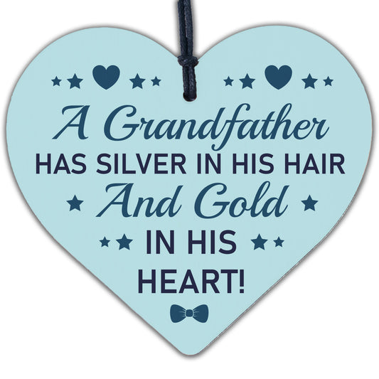 Novelty Gifts For Grandad Grandfather Wood Heart Gift For Birthday Fathers Day