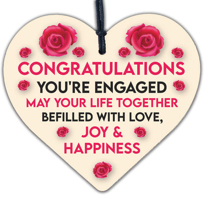 Wedding Engagement Couple Gift Congratulations Wooden Heart Plaque Mr & Mrs Gift