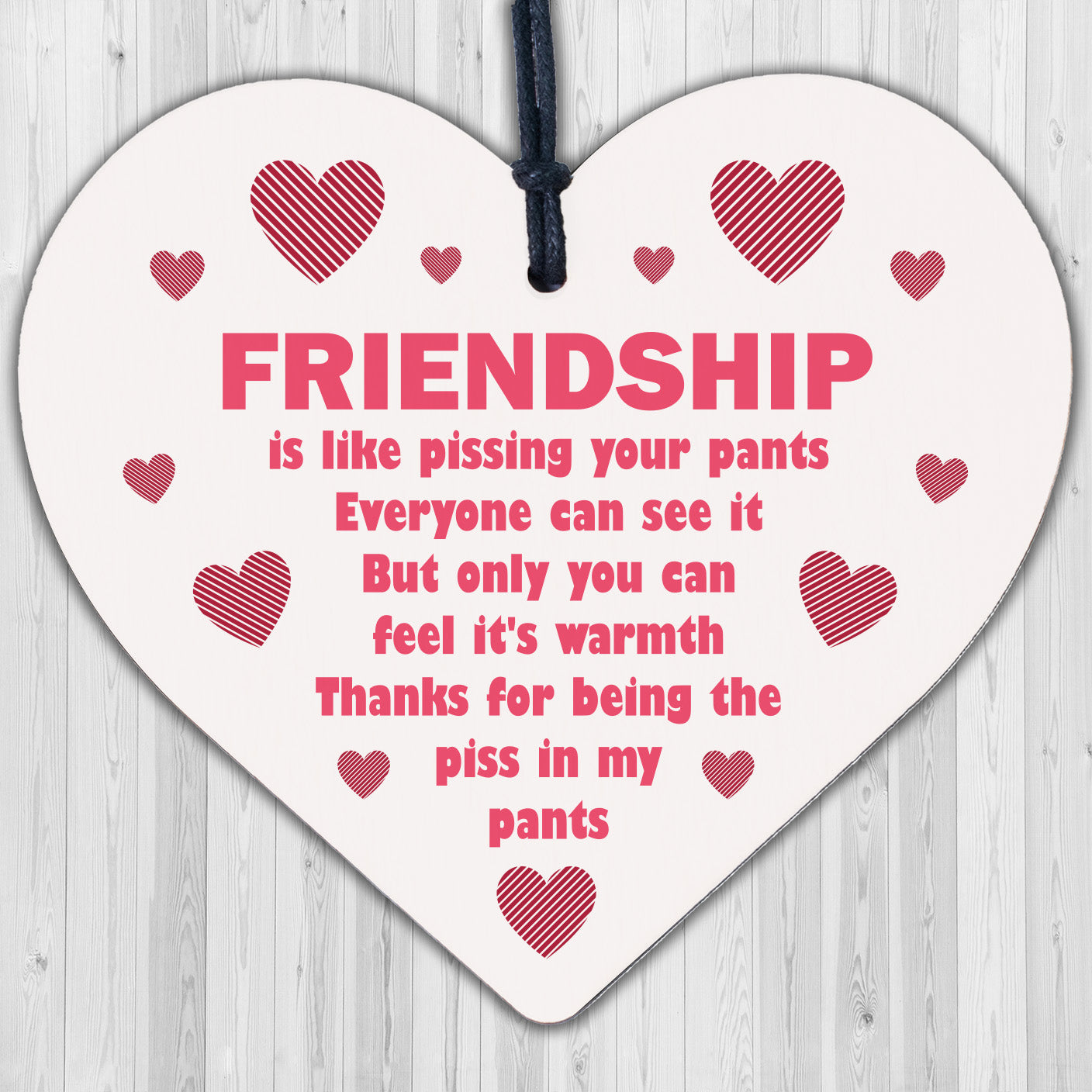 Funny Friendship Plaque Best Friend Gift Engraved Heart Thank You Birthday Xmas