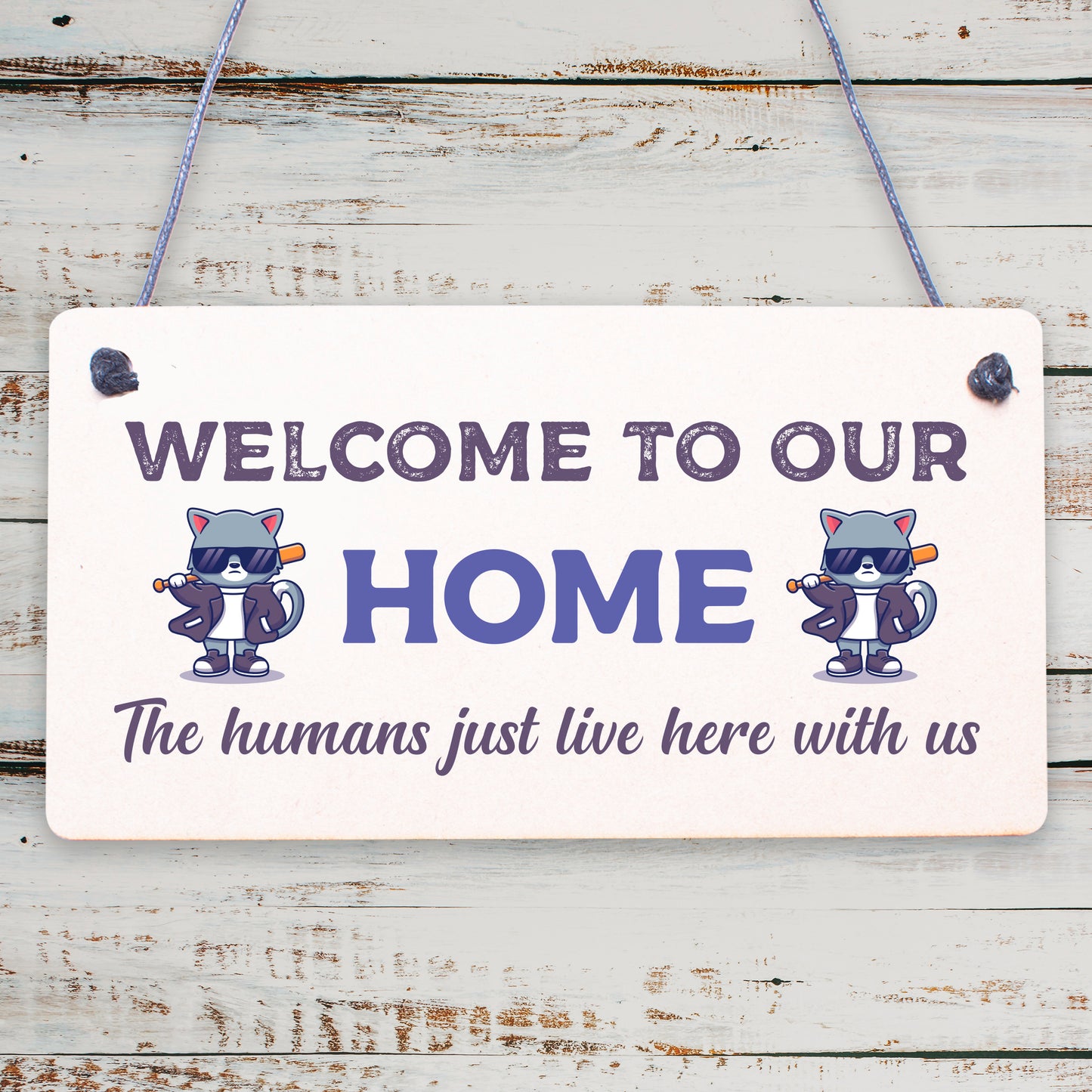 Cat Sign Welcome To Our Home Cat Lover Gift Door Sign Gift For Men Women