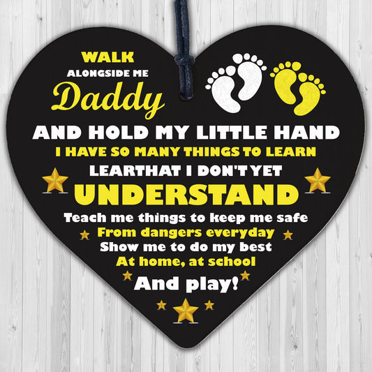 Daddy To Be Cards From Bump Wooden Heart Fathers Day Gift Baby Shower Gift Sign