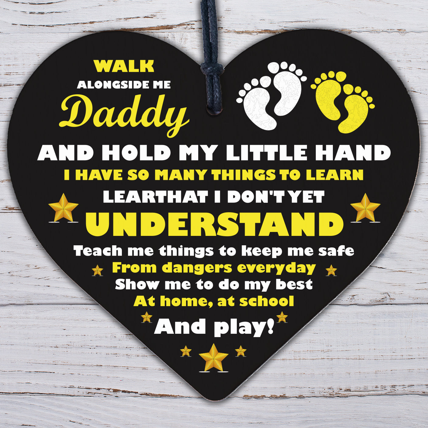 Daddy To Be Cards From Bump Wooden Heart Fathers Day Gift Baby Shower Gift Sign