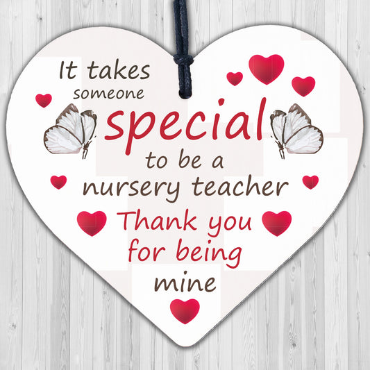 Nursery Teacher Leaving Nursery Wooden Heart Plaque Preschool Thank You Gifts