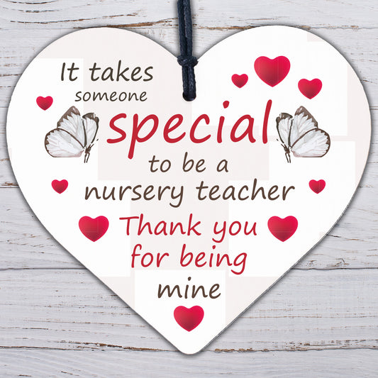 Nursery Teacher Leaving Nursery Wooden Heart Plaque Preschool Thank You Gifts