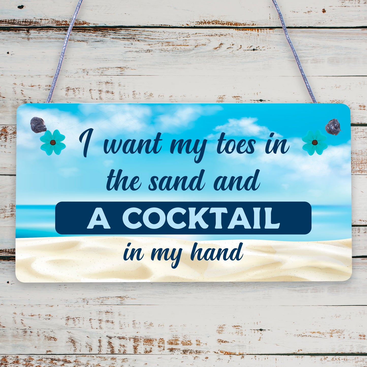 Cocktail In My Hand Plaque Nautical Decor Sign Beach Kitchen Birthday Home Gifts