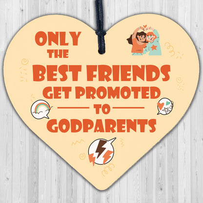 Best Friend Gift Godparents Gift For Christening Wood Heart Friend Keepsake Sign