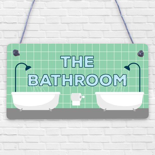 The Bathroom Nautical Theme Bathroom Sign Decorations Shabby Chic Toilet Sign