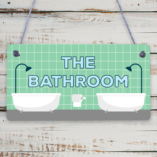 The Bathroom Nautical Theme Bathroom Sign Decorations Shabby Chic Toilet Sign