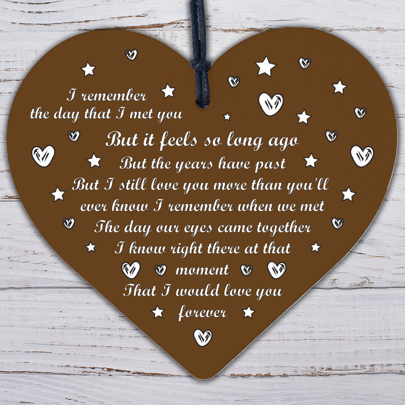 Handmade Boyfriend Girlfriend Husband Wife Gift Wooden Heart Valentines Day Gift