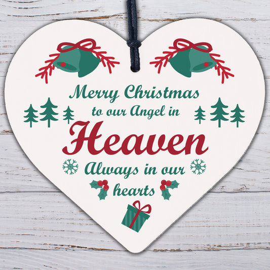 Christmas Heaven Heart In Memory Dad Mum Memorial Xmas Tree Bauble Decoration