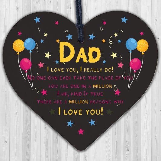 Dad Gifts From Daughter Son Novelty Fathers Day Birthday Card For Dad Wood Heart