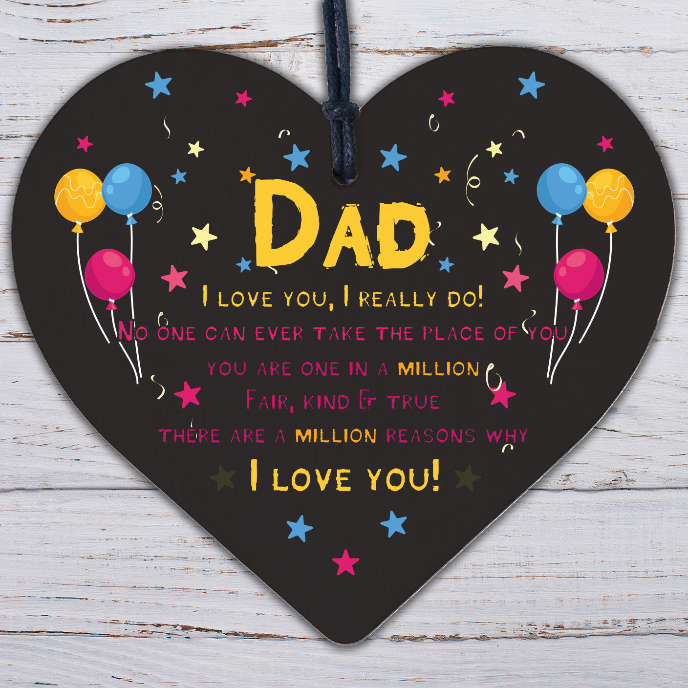 Dad Gifts From Daughter Son Novelty Fathers Day Birthday Card For Dad Wood Heart