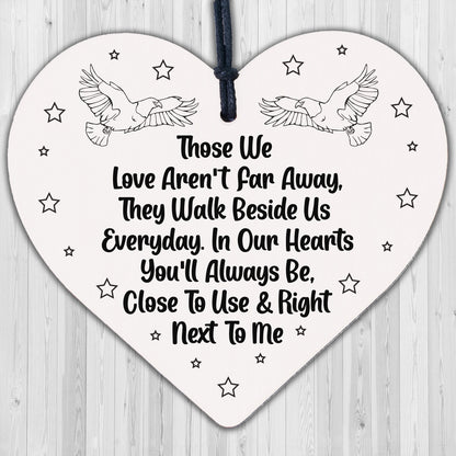 You'll Always Be Next To Me Wooden Hanging Heart Plaque Memorial Love Gift Sign