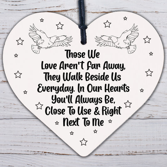 You'll Always Be Next To Me Wooden Hanging Heart Plaque Memorial Love Gift Sign