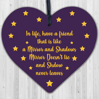Engraved Friendship Gift Mirror Acrylic Heart Gift For Friend Best Friend Gifts