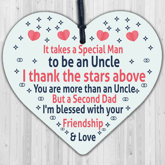 THANK YOU Uncle Gifts For Uncles Birthday Wooden Heart Uncle Christmas Gift Sign