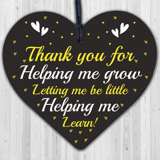 Nursery Preeschool Teacher Teaching Assistant Gift Wood Heart Thank You Present