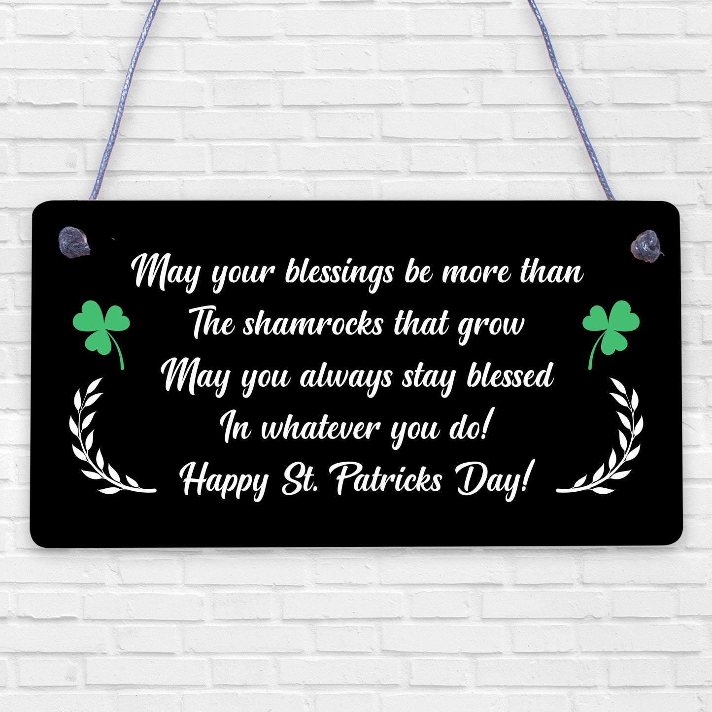 Novelty St Patricks Day Hanging Sign Irish Blessing Lucky Friendship Gifts