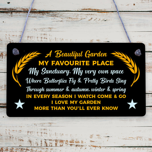 Garden Sign Poem Hanging Garden Shed Fence Summer House Sign Mum Nan Gift