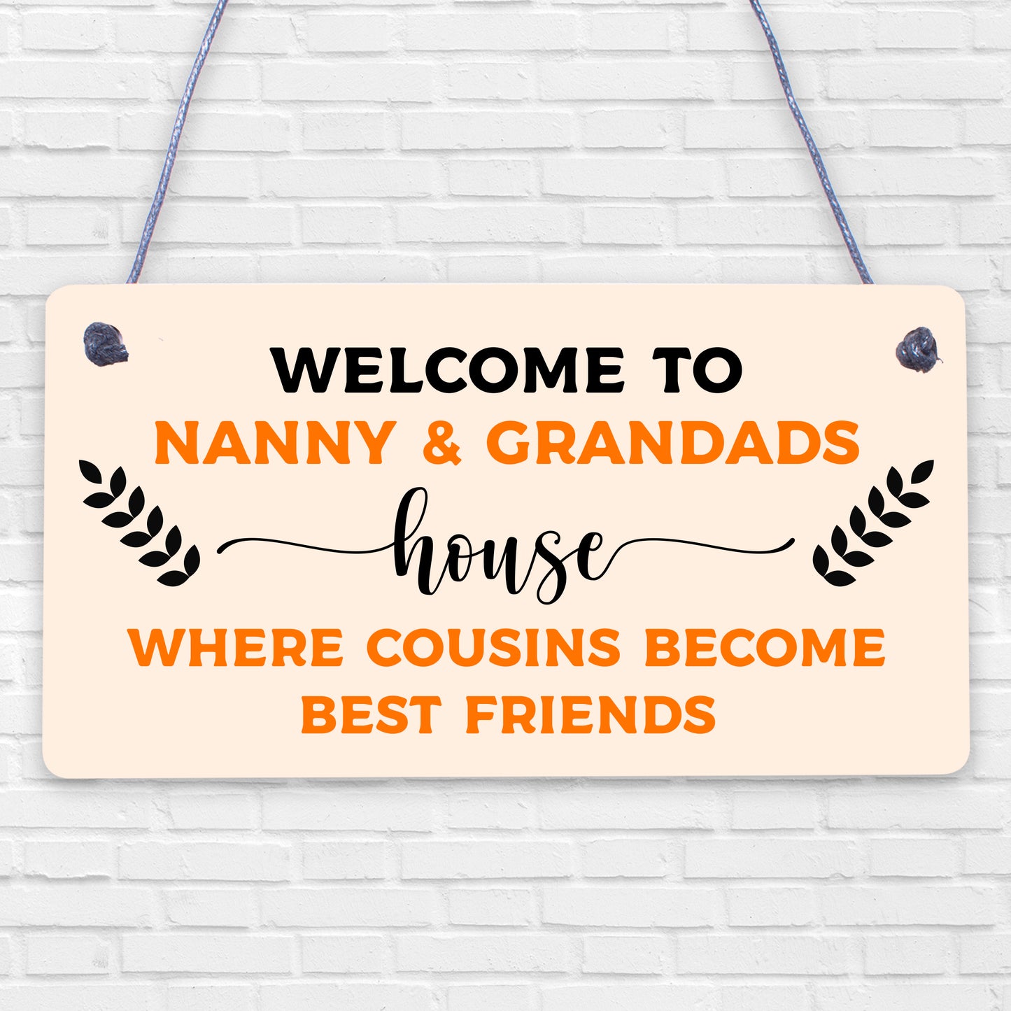 Nan Grandma Gran Nanny &amp; Grandad 's House Sign Cousins Gift Family Home Plaque